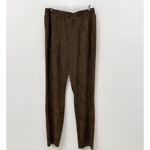 Ethyl Womens‎ Pants Brown 12 Paisley Patterned Velour Stretch Boho Casual NWT